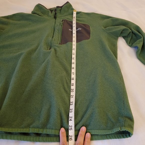 Columbia Men's Half Zip Sweater Top Omni-wick Pullover Long Sleeve Green L - Picture 12 of 12